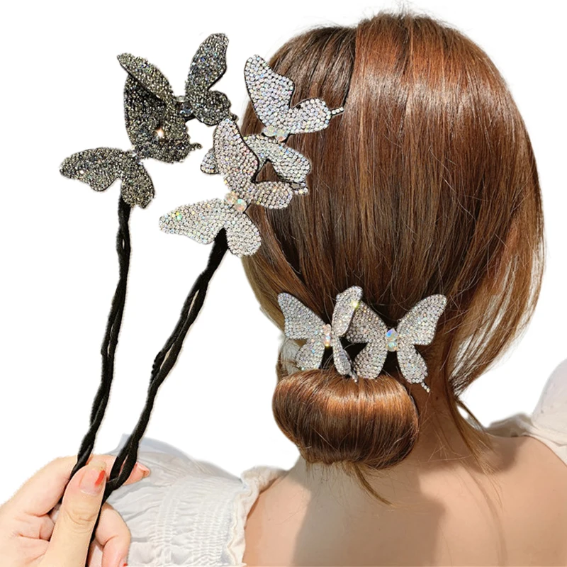 Прическа сделай сам заколка-бабочка для волос женская заколка с шариковой