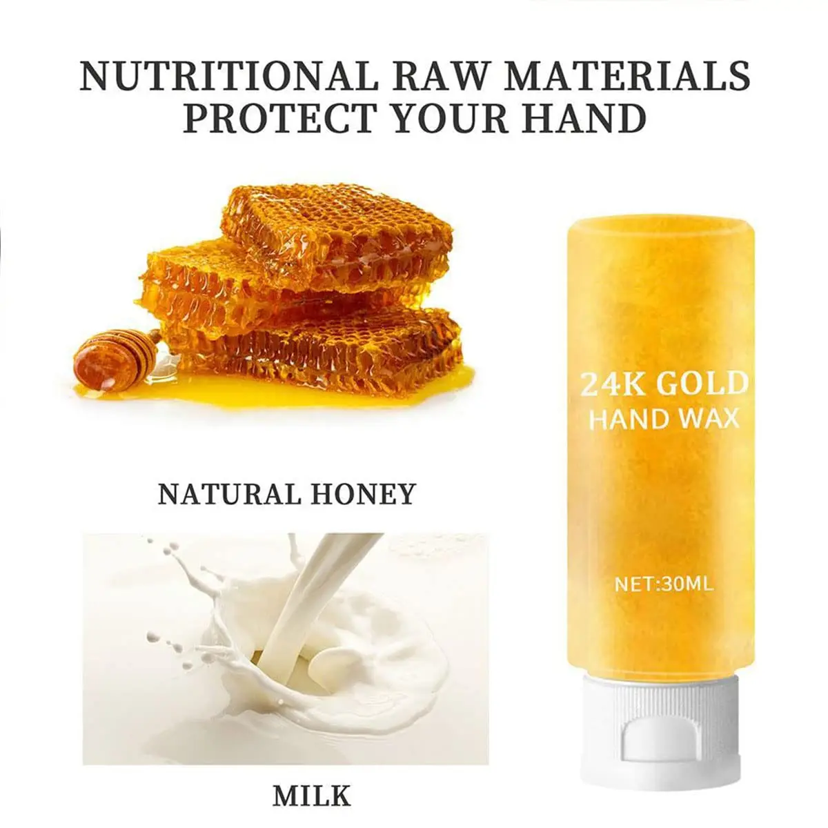 30 мл молочная медовая восковая маска для рук парафиновая увлажняющая