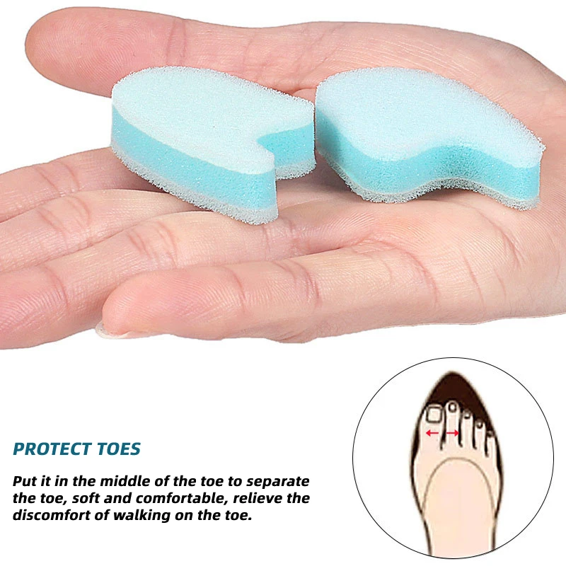 

1Pair Foam Sponge Toe Separators Spacer Overlapping Hammer Corns Prevent Friction Corrector Pain Relief Foot Care Tools