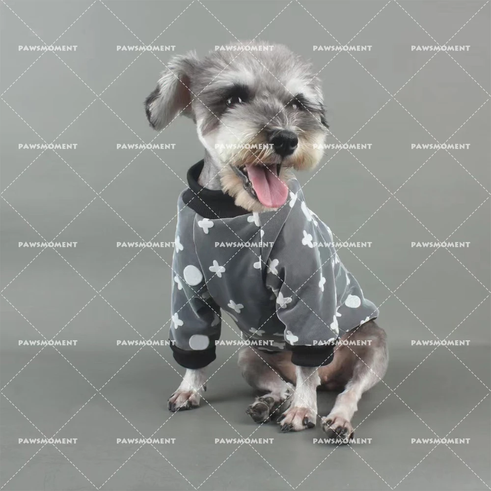 

Designer Pet Dog Clothes Autumn and Winter Fashion Plus Velvet Warm Old Flower Sweater Small and Medium French Bulldog Sweater D