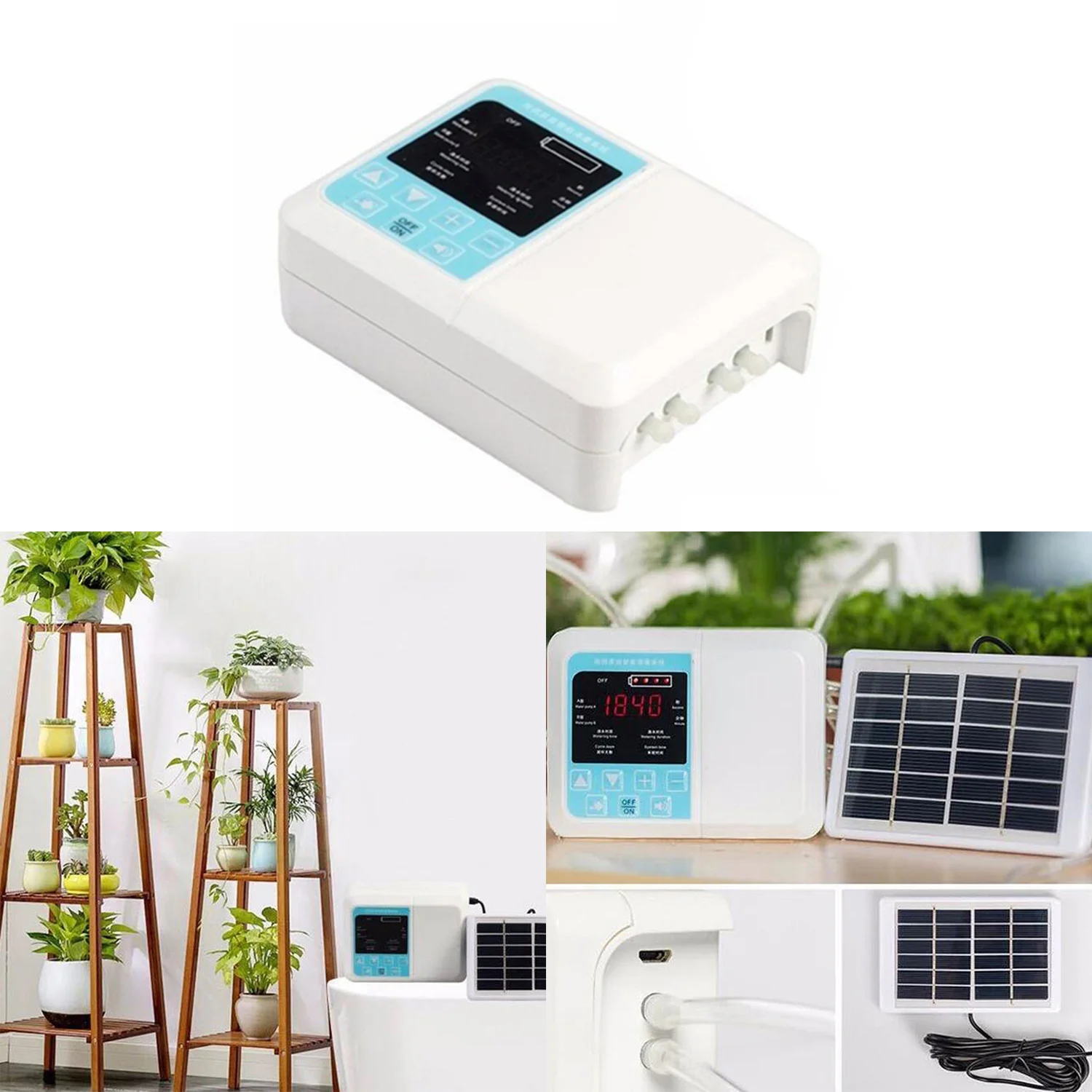 Pump Intelligent Garden Automatic Watering Device Solar Energy Charging Potted Plant Drip Irrigation Water Pump Timer System