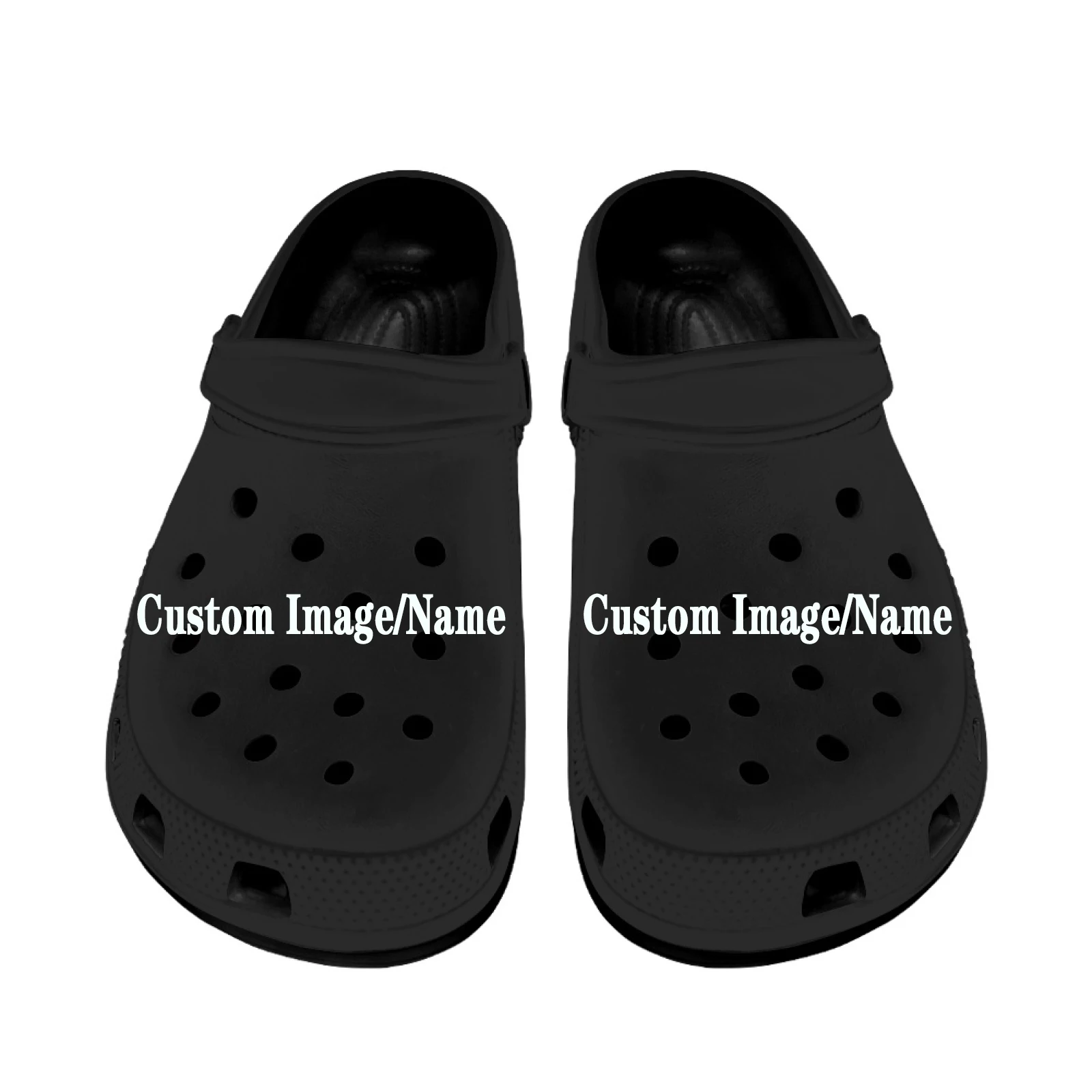 

Beliodome Custom Design Black Garden Shoes Slip-on Hole Sandals for Women's Soft Sandals Outdoor Slippers Summer Casual Clogs