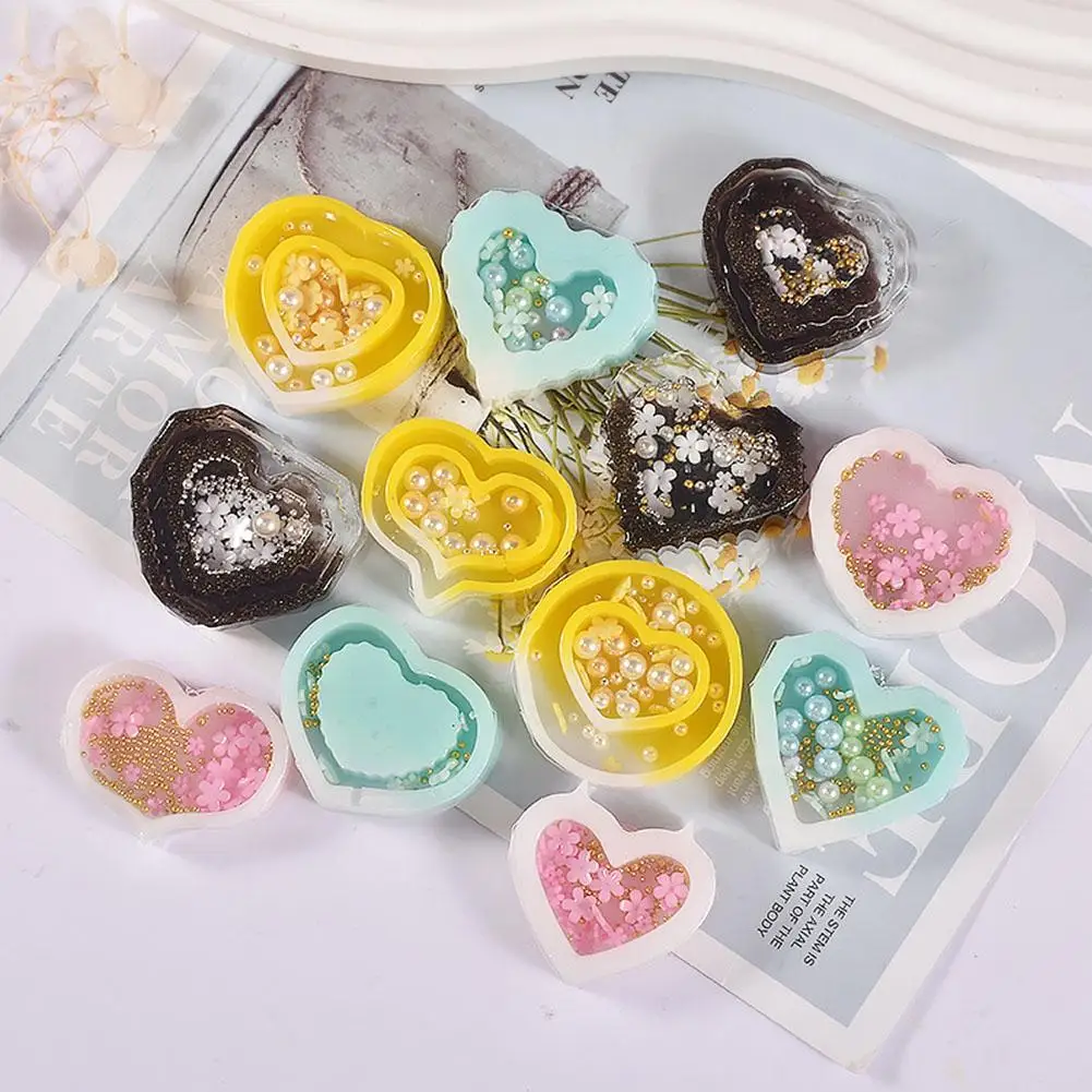 

Силиконовая форма в форме сердца, шейкер с сыпучим песком, форма для рукоделия из эпоксидной смолы Q8F0