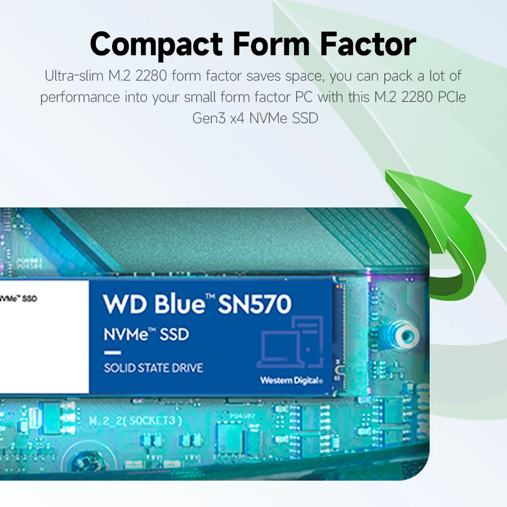 Original WD Blue SN570 1TB SSD NVMe Solid State Drive M.2 2280 Interface Large Capacity High-speed Transmission Slim Compact |