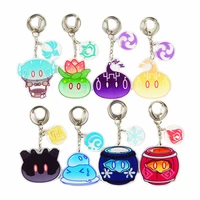 genshin impact game slime keychain cute animal girl mobile phone backpack fashion pendant jewelry accessories keyring for women