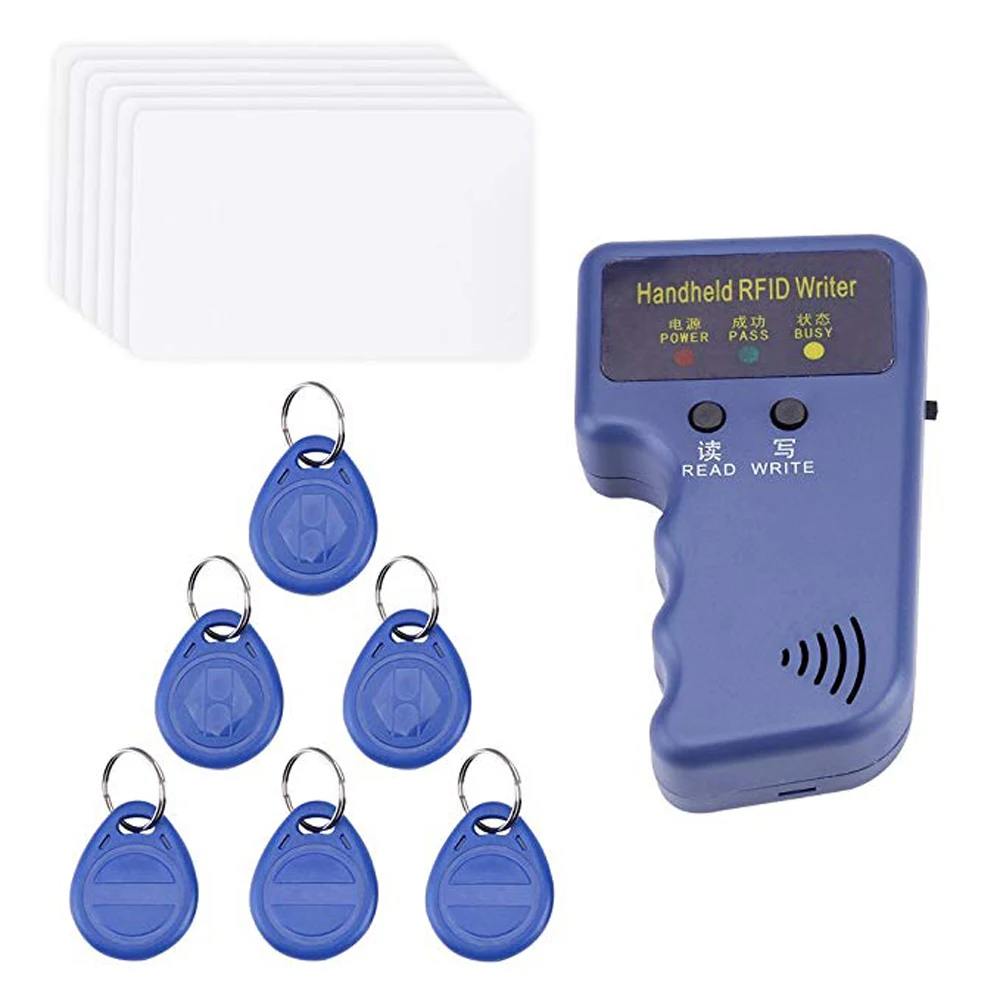 

Handheld 125KHz ID Card Copier Writer Duplicator Programmer Reader Code Writable EM4305 ID Keyfobs Tags Card Key Cards