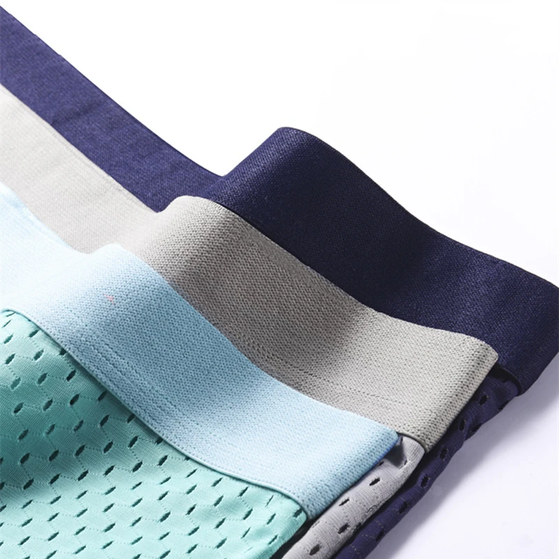 Male Panties Modal Men's Underwear Boxers Breathable Man Ice Silk Sexy U Convex Boxer Solid Underpants Comfortable Mesh Shorts