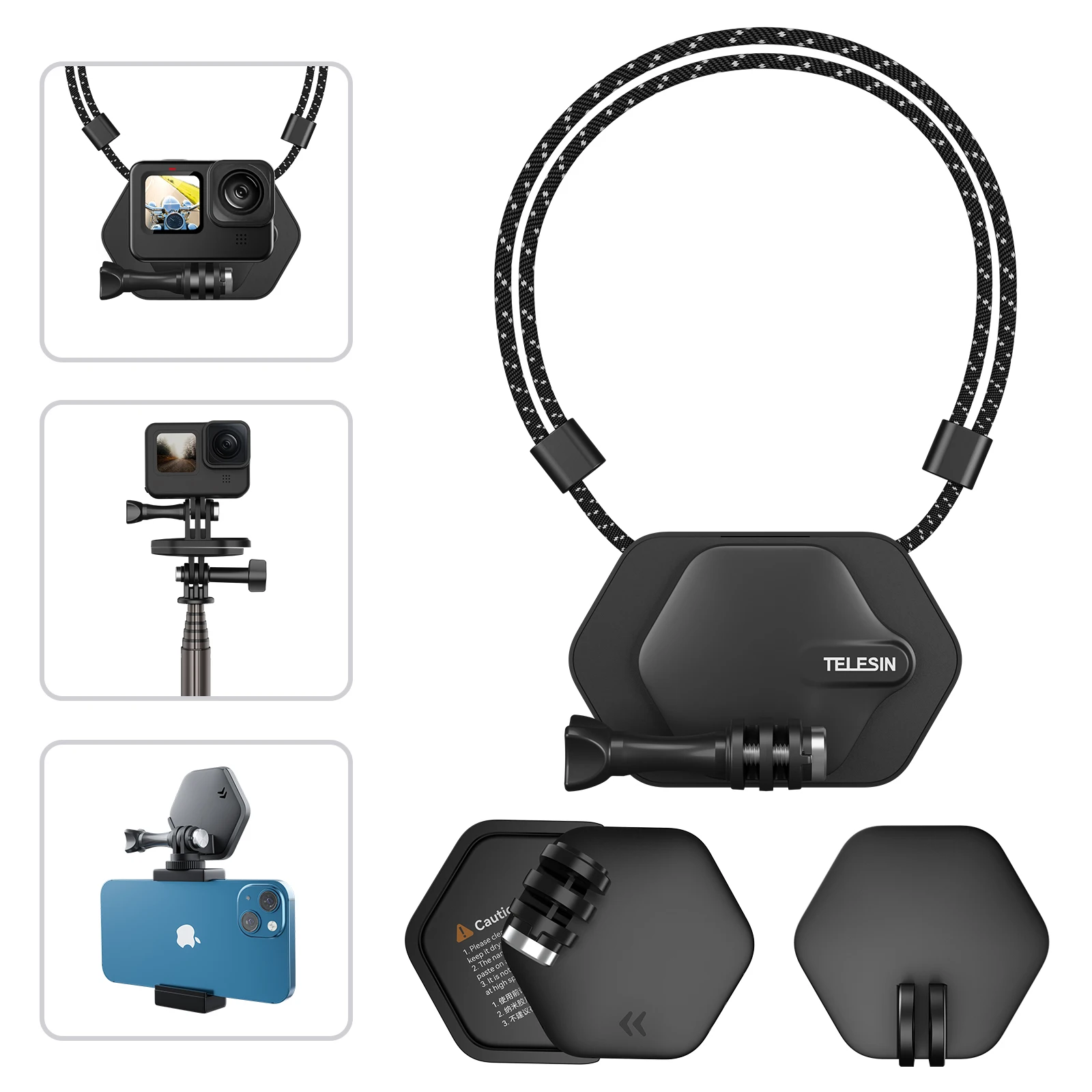 

TELESIN Magnetic Action Camera Quick Release Bracket Gopro Accessories Release Bracket for GoPro Hero Insta 360 DJI Mobile Phone