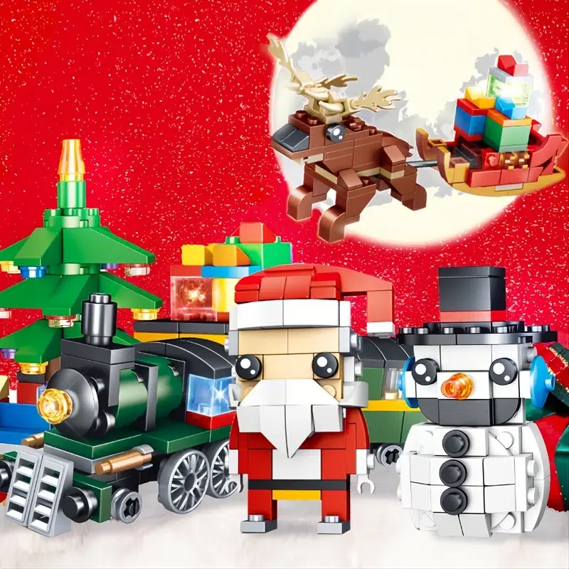 

HMTX Installation Kit STEM Building Block Toys/130 Pieces/multiple Scenes Santa Claus, Snowman, Christmas Tree And Lighting Comp