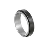 stainless steel 6mm wide rotating decompression ring sand surface high quality color retention ring couple 2 color jewelry