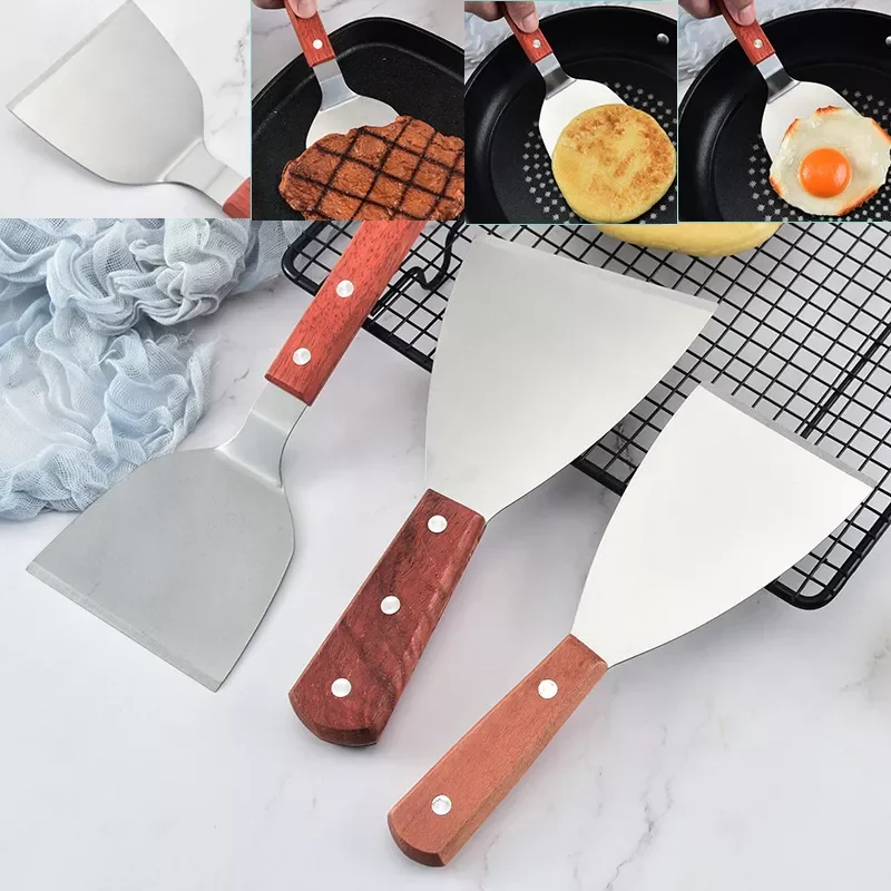 

Handle BBQ Steak Fried Shovel Stainless Steel Spatulas Dough Cutter Potato Knife Pizza Grasping Cutters Kitchen Gadgets