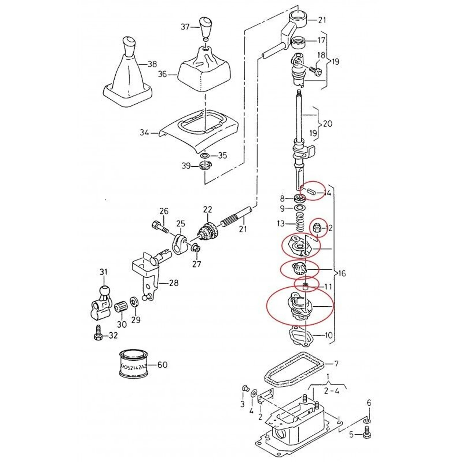 15 шт. ремонтный комплект рычага переключения передач коробки для VW GOLF JETTA MK2 1983-1992