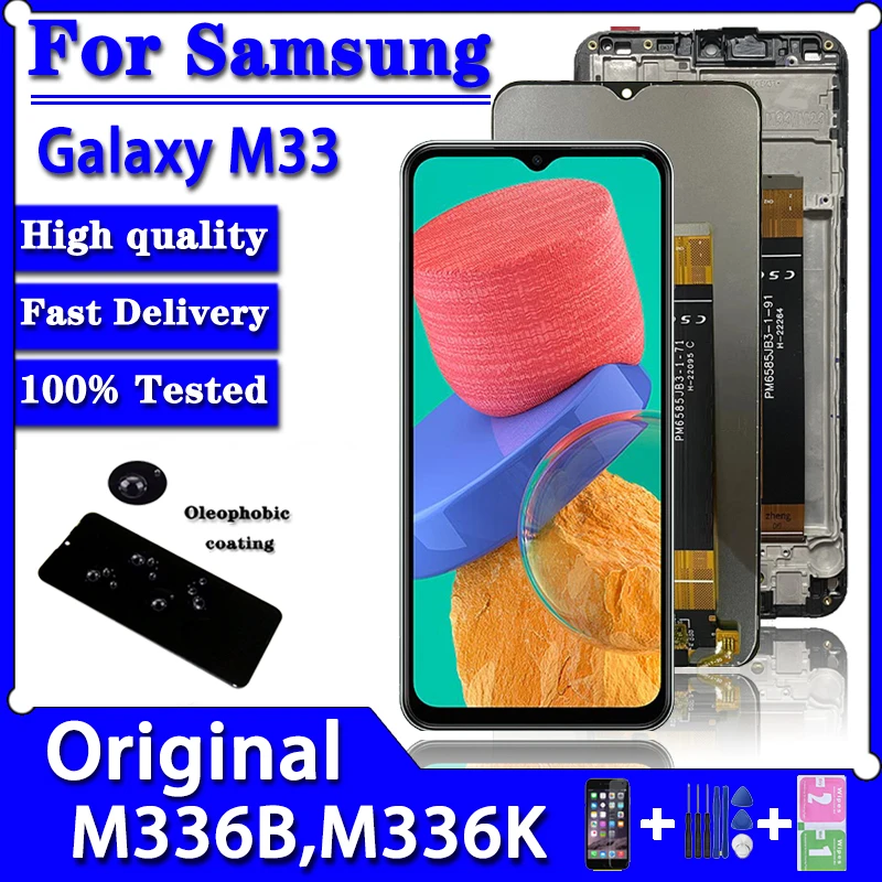 

6.6" Original M336 LCD For Samsung Galaxy M33 LCD M336 M336B M336B/DS Display With frame Touch Screen Digitizer Assembly