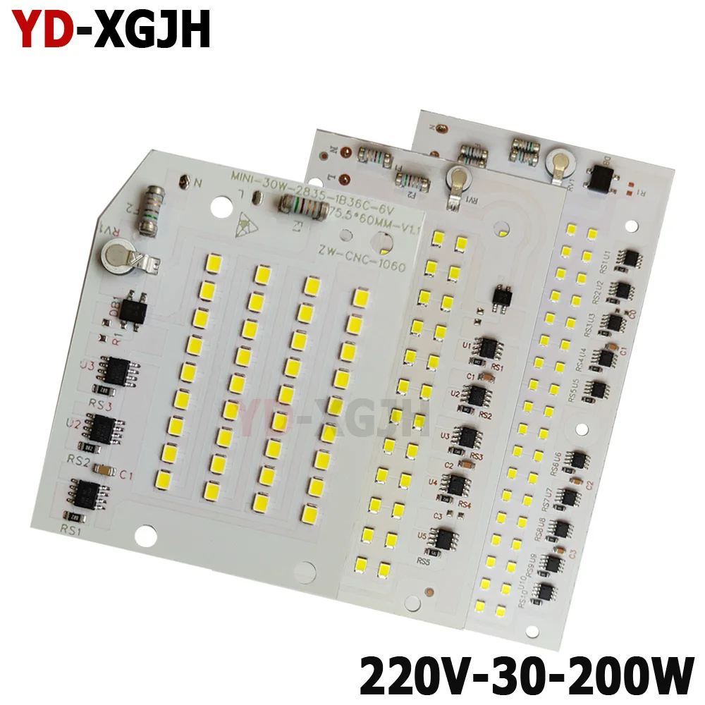 AC220V светодиодный PCB 30W50W100W150W20 0W светодиодный белая алюминиевая пластина 6000K SMD2835 Smart IC Driver для прожекторных ламп AC220V светодиодный PCB 30W50W100W150W20 0W светодиодный белая алюминиевая пластина 6000K SMD2835 Smart IC Driver для прожекторных ламп