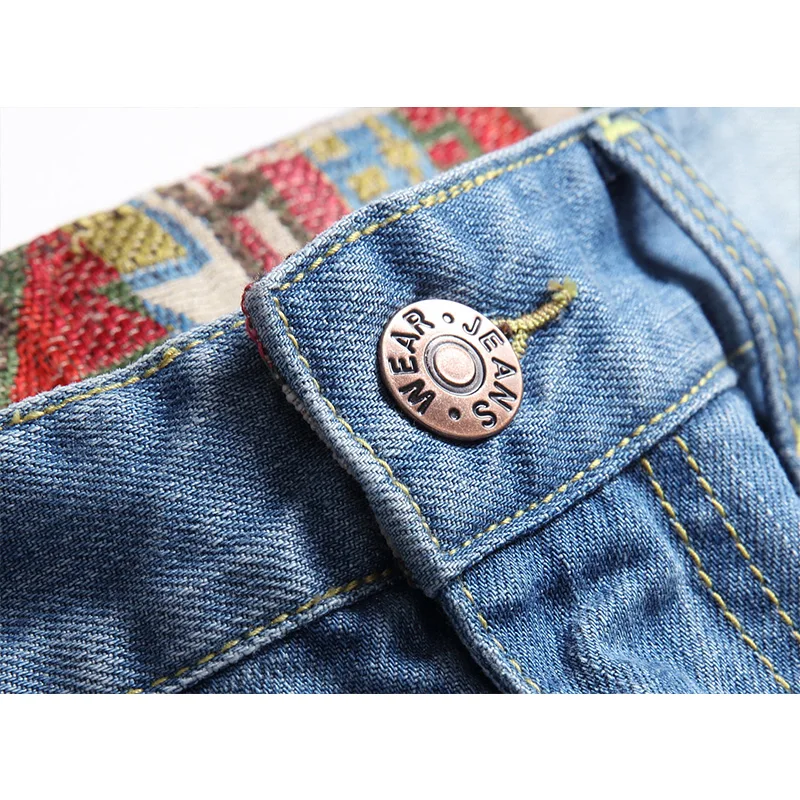 Men's Jeans Pants Holes Contrasting Colors Retro Slim Personality Trend Shorts Jeans Summer 2022