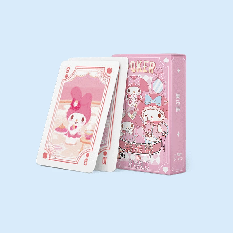 

Cartoon Sanrio Poker Cards My Melody Accessories Cute Beauty Kawaii Anime Students Leisure Entertainment Puzzle Toys Girls Gift
