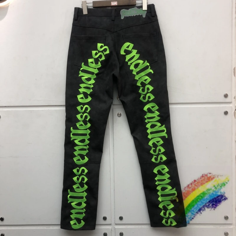 

Embroidered Endless Leather Cargo Pants Men Women Best Quality Joggers Sweatpants Trousers