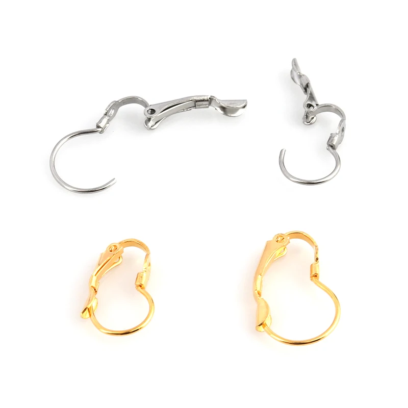 

20pcs/lot Stainless steel Ear Clasps Hooks DIY Ear Clasps Fittings Jewelry Supplies Wholesale Clasps For Jewelry