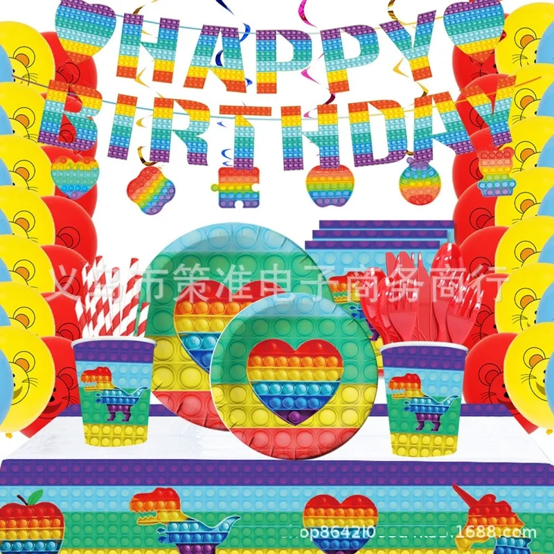 

Пионерские строительные блоки, наборы одноразовой посуды для детей, мальчиков, украшения для дня рождения, бумажные тарелки/чашки/соломы/скатерти