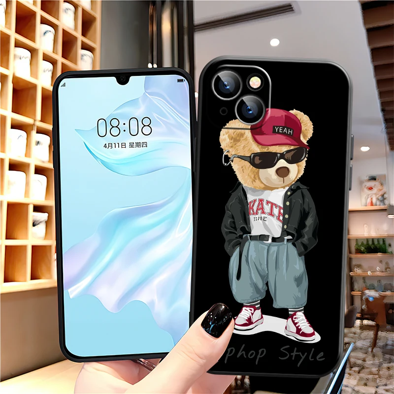 Милый медведь модный брендовый чехол для телефона iPhone 11 12 13 11Pro 6 7 8 12mini XR XS 12Pro MAX SE