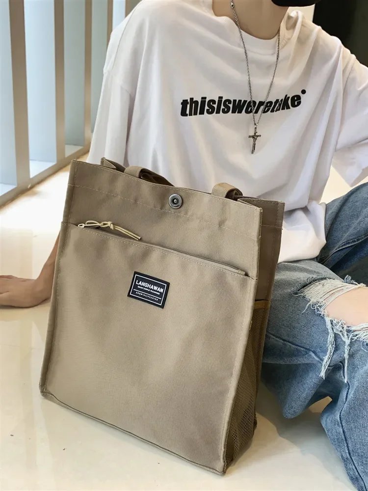 

Men's Large Capacity Canvas Top-Handle Bag with Laptop Compartment Canvas shoulder bag