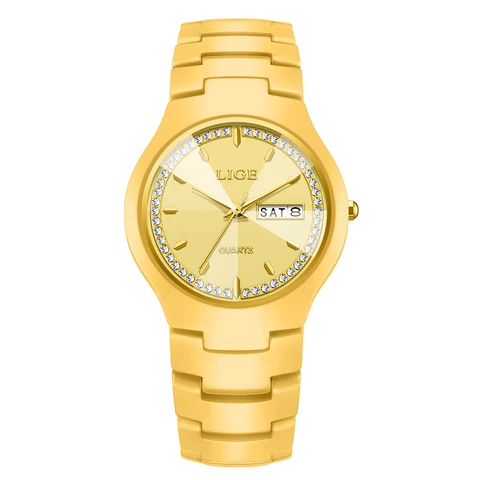 LIGE керамические кварцевые часы для женщин