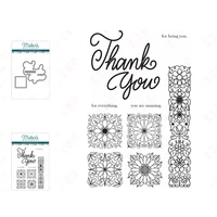 new decoration embossing thank you clear stamp set metal cutting dies scrapbook paper photo diy craft blade punch reusable molds