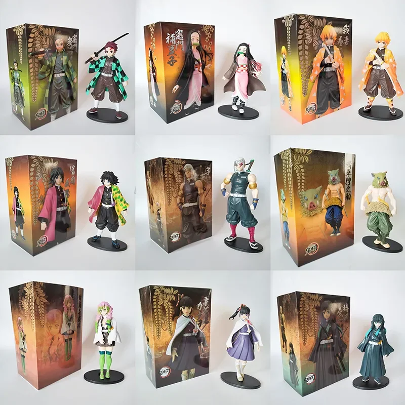 

16cm Anime Demon Slayer Figure Kamado Tanjirou Nezuko Zenitsu Figurine Inosuke Kimetsu Yaiba Action Figures PVC Model Toy Gift