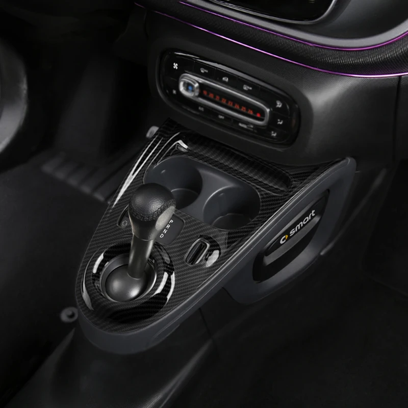 

For Mercedes Smart new 453 Fortwo Forfour Car styling Refit Stainless steel Car Gear lever panel Interior Decoration Accessories