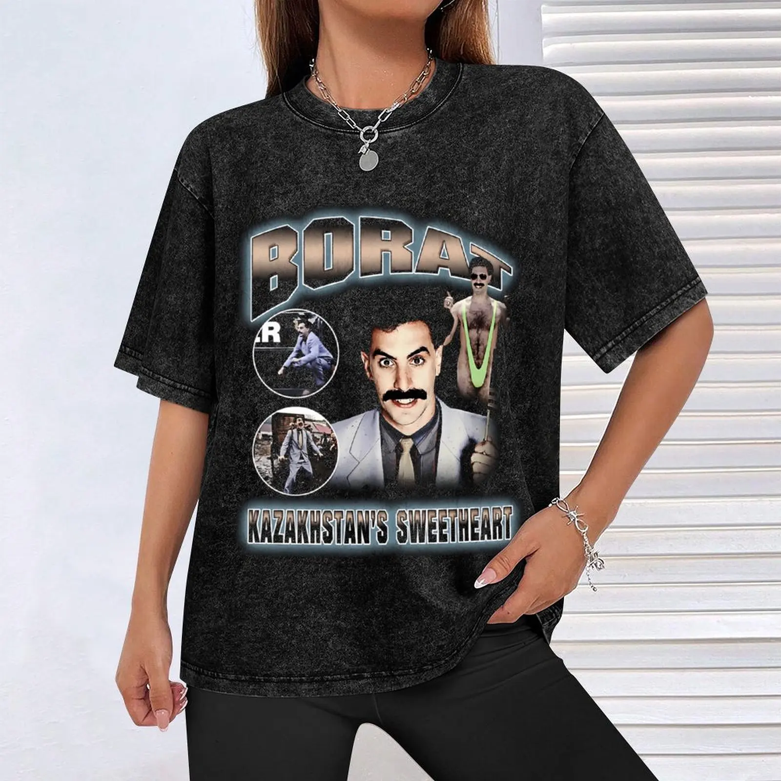 Винтажная футболка Borat-Bootleg забавные футболки кавайная одежда с рисунком милые