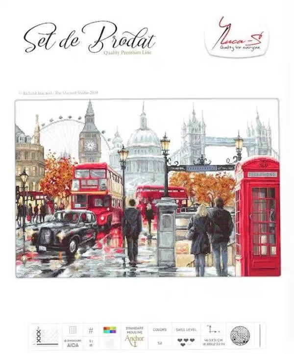 

Cross Stitch Set Chinese DIY Kit Embroidery Needlework Craft Packages Floss New Designs Embroidery Luca-S B2376 London 70-50