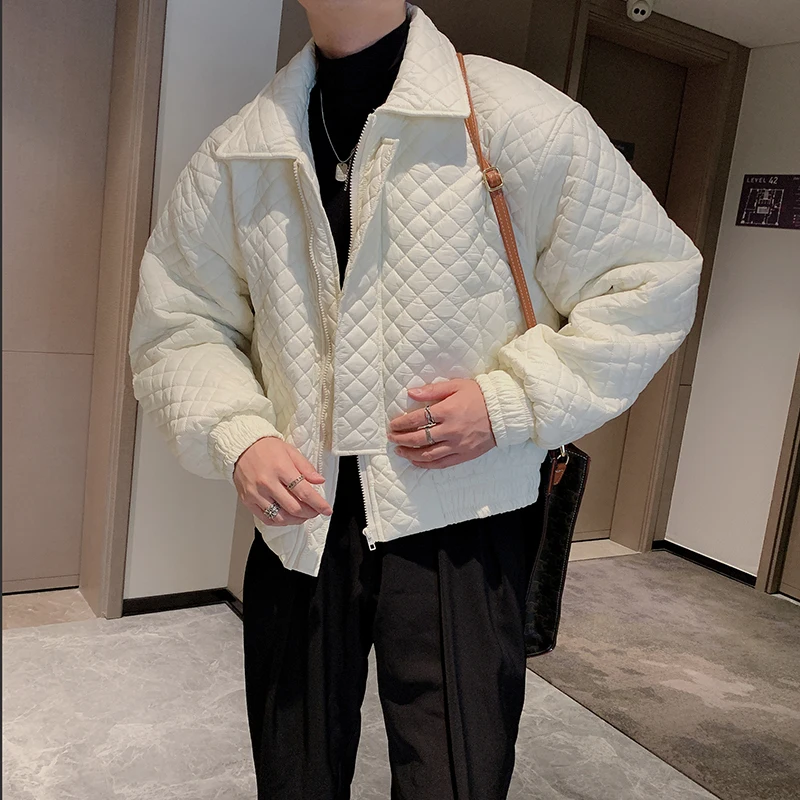 Winter Warm Cotton Jacket Men's Trend Thickening Design Lapel Padded Jacket Men's Short Loose Padded jackets for men clothing