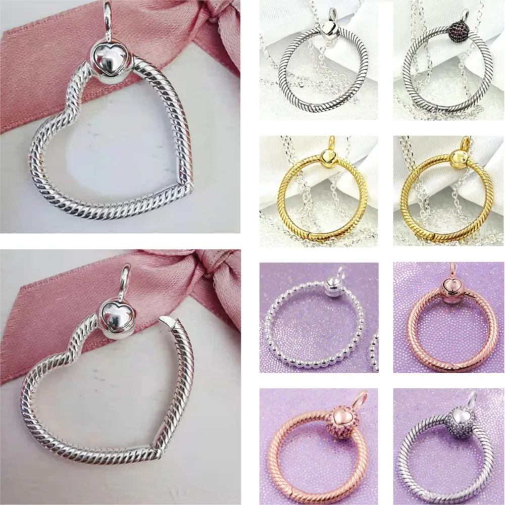 

Christmas 925 Sterling Silver Openable O Pendant Multicolor O Shape Charm Dangle Fit Original Necklace Women DIY Charm Jewelry