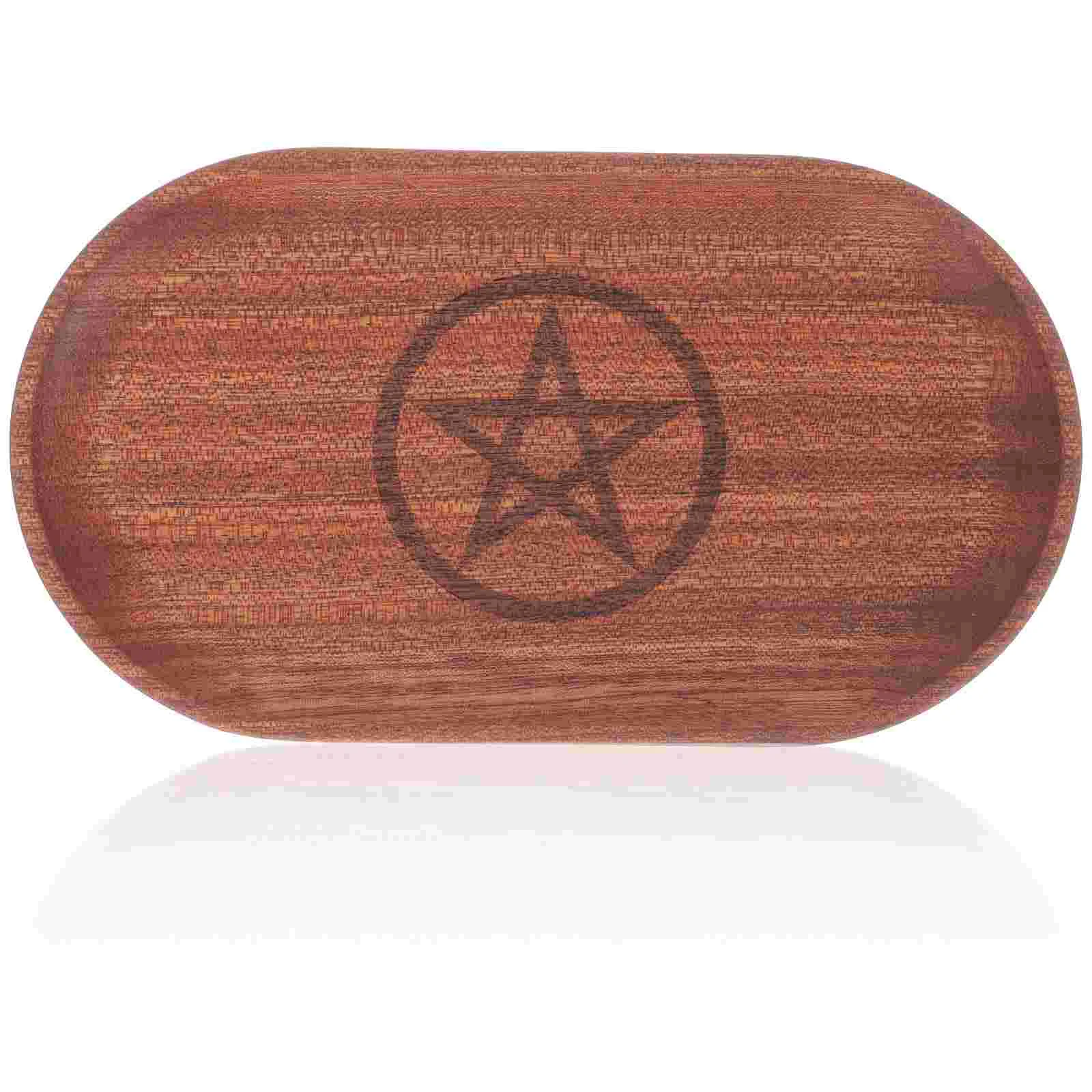 

Delicate Pentacle Altar Tray Wooden Offering Tray Pentacle Plate for Worship