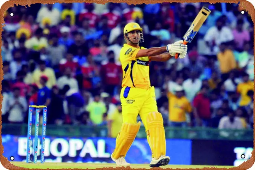 CSK MS Dhoni IPL Постер знаменитостей искусство на стену Декор металлический знак
