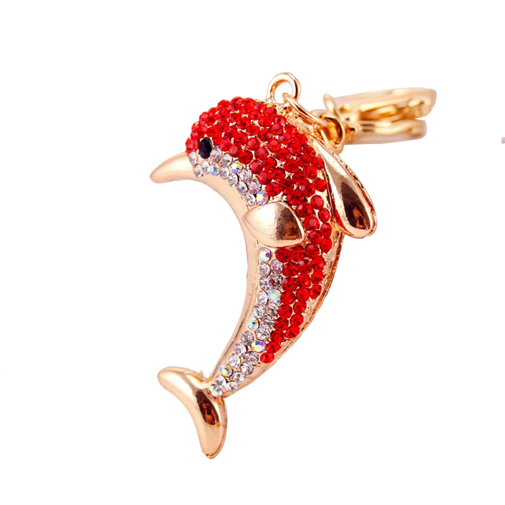 

Keychain Dolphin Pendant Keyring Keychains Key Ring Car Diamond Charm Ocean Gift Charms Hanging Purse Rhinestone Sparkling