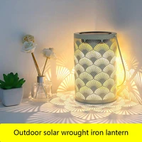 solar lantern light waterproof outdoor decor garden tree patio table desktop decor led hanging lamp solar garden lantern light