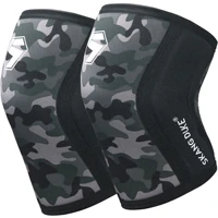 1 pair of mens knee pads camouflage scr braided leggings protection compression belt pressurized outdoor sports knee pads