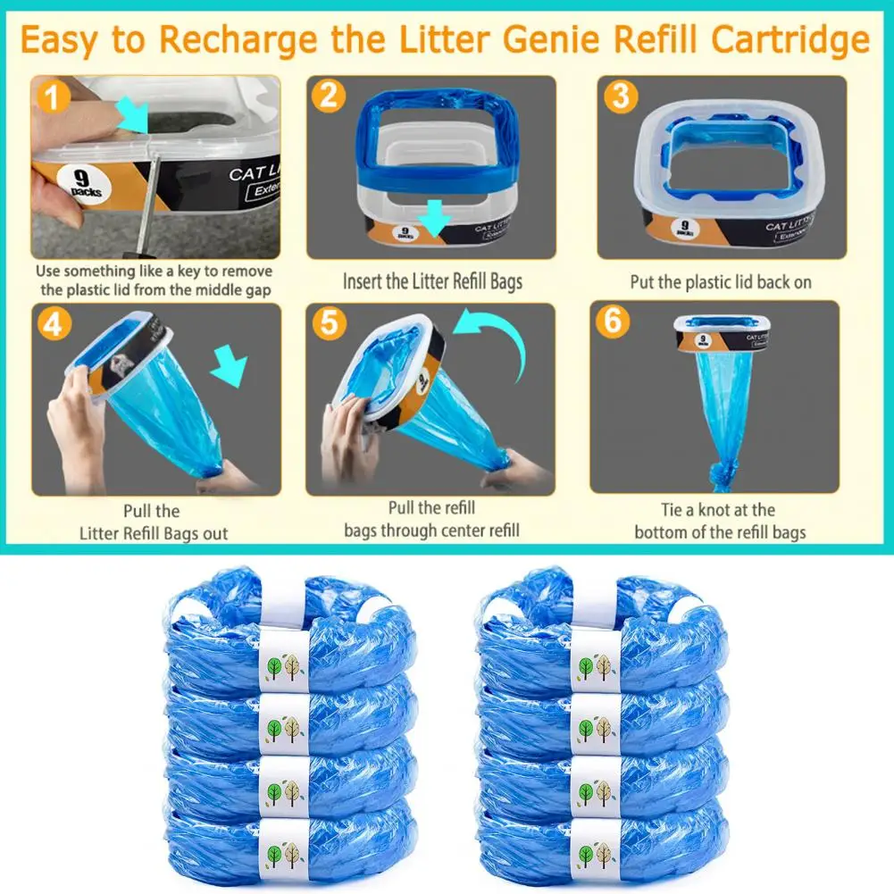 Bags Capacity Diaper Bin Trash Bags 8pcs Odor Absorbing Pe M