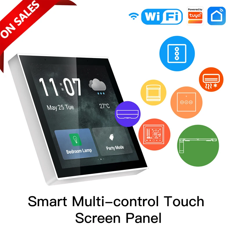 

Tuya Smart Home Multi-functional Touch Screen Control Panel 4 Inches Central Control For Intelligent Scenes Smart Tuya Devices