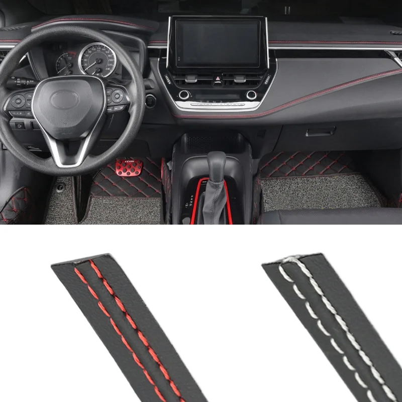 Купи Car Mouldings Trim Pu Leather Braid Style Decorative Line Strip Car Interior DIY Strips for Universal Door Dashboard Sticker за 121 рублей в магазине AliExpress