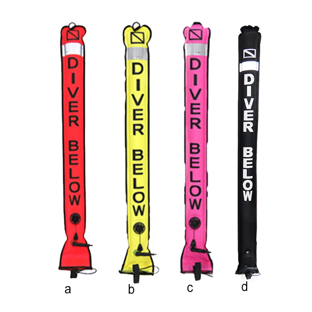 

Surface Marker Buoy with UV Durable TPU Flange Float Tube Diving Safety Gear Diver Below Sausage Signal Tube Type 16