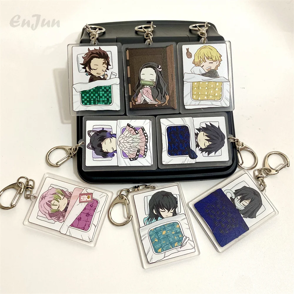 

Kimetsu No Yaiba Blade of Ghost Keychains Demon Slayer Keychain Cute Anime Nezuko Figure Pendant Car Key Chain Fans Gift Jewelry
