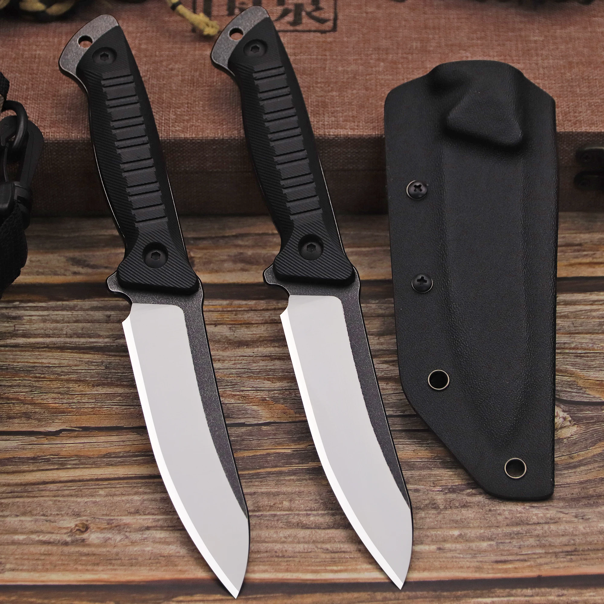 WPKOPYA США 440c Открытый охотничий прямой нож Full Tang + ножны K для спасательной защиты в