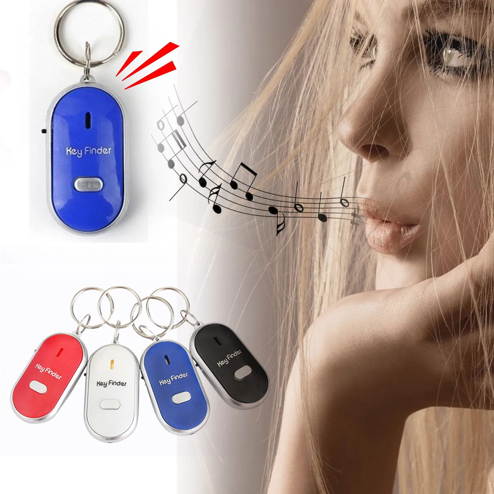 Mini Gps Tracker Led Anti-lost Key Finder Locator Keychain Whistle Sound Control Keyring Seeker For Search |
