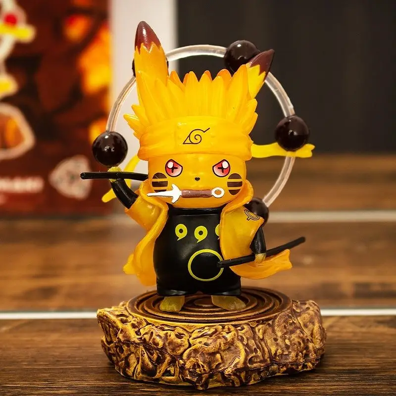

Pokemon Anime Figure Pikachu Cosplay Uchiha Obito Pvc Model Statue Figurine Toys For Office Decoration Children Kawaii Room Gift