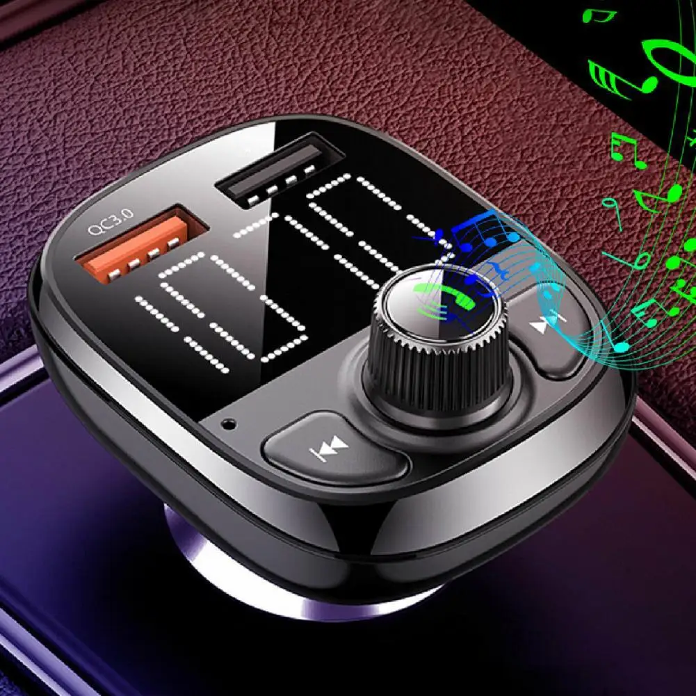

Автомобильный громкой связи Bluetooth совместимый 5,0 FM-передатчик автомобильный комплект MP3 модулятор плеер гарнитура аудио приемник 2 USB быстро...