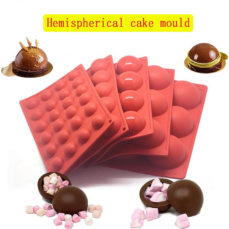 

Half Ball Sphere Silicone Mold Round Cake Chocolate Pastry Bakeware Stencil Pudding Jello Soap Bread Candy Baking Moulds Kitchen