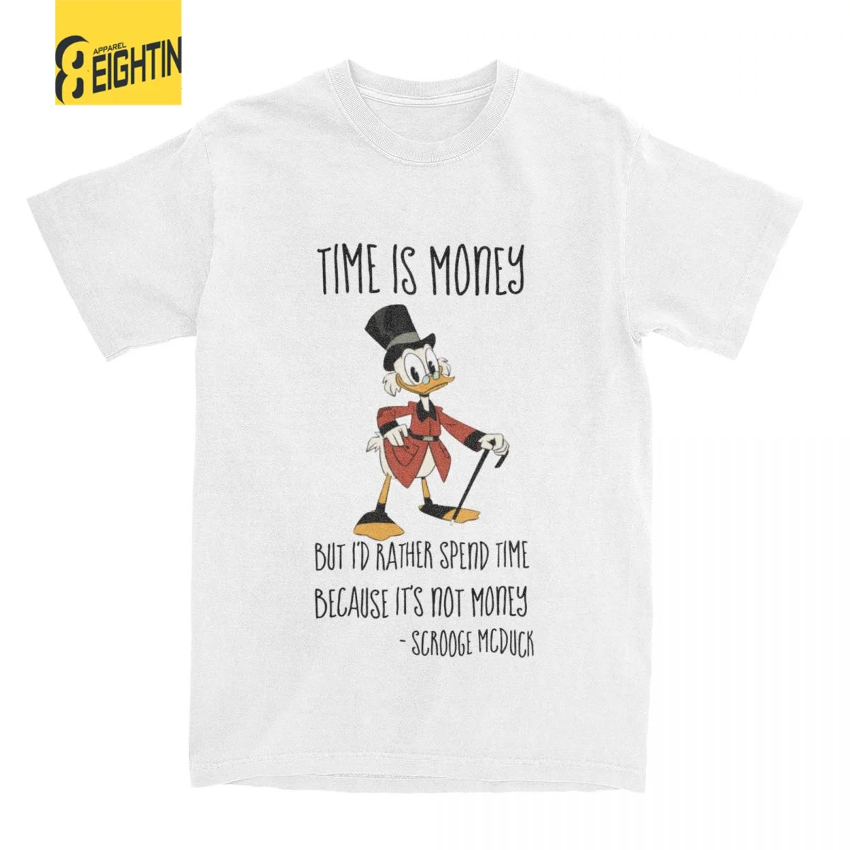 

Savvy Scrooge Donald Duck T-shirt Women's Man 100% Cotton Tshirt Kawaii Short Sleeve Tops Tees Crewneck Female Clothes Graphic