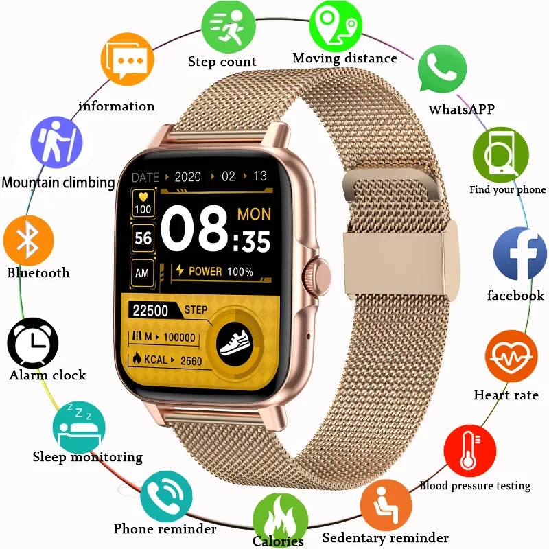 

2022 New Bluetooth Call NFC Men Smart Watch Women Men1.69" Full Touch Dial Call Fitness Tracker IP67 Waterproof Smartwatch